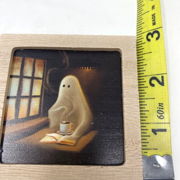 Target 2025 Halloween Ghost Art Wood Frame Magnets Set of 3 Decor Bats Coffee - Picture 10 of 10